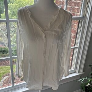 NYDJ button up ivory top
